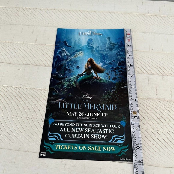 The Little Mermaid 2023 Hollywood El Capitan Theatre Mini Promo Poster 11x6" - Picture 5 of 7